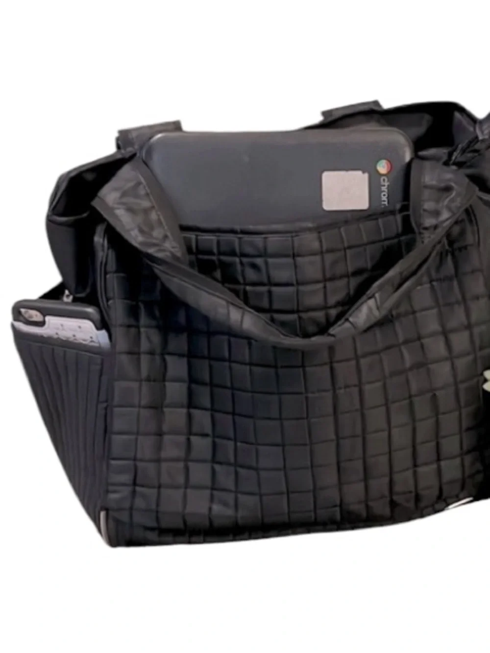 Lug Black Quilted Two Handle Tote Bag Carry On Luggage